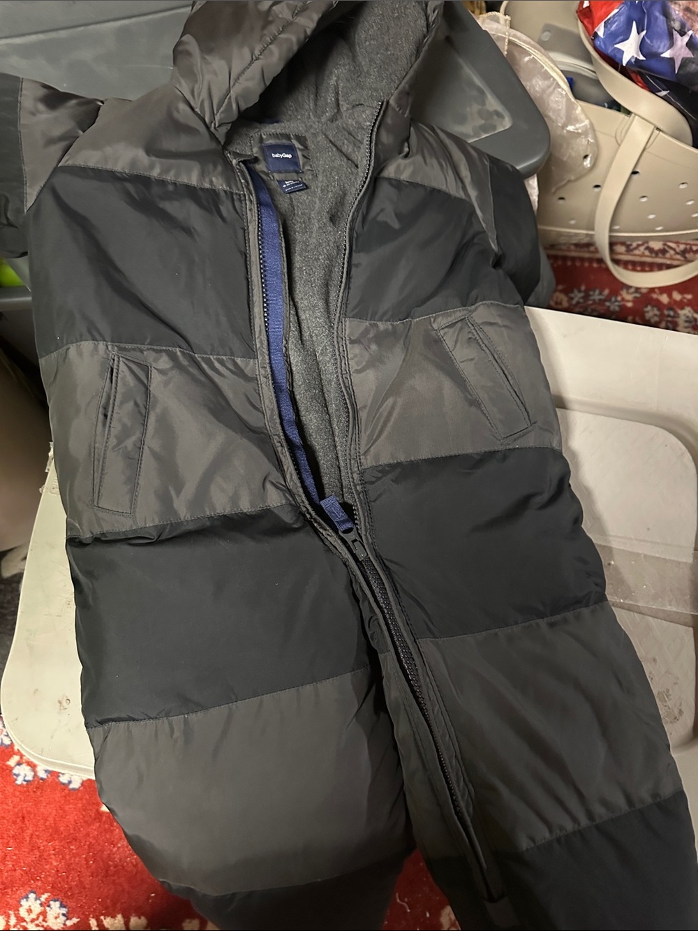 GAP Black and Gray Kids Puffer snow suit  with Hood